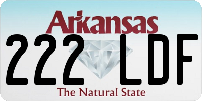 AR license plate 222LDF