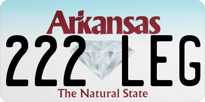 AR license plate 222LEG