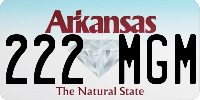 AR license plate 222MGM