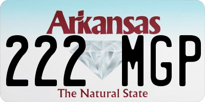 AR license plate 222MGP