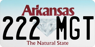 AR license plate 222MGT