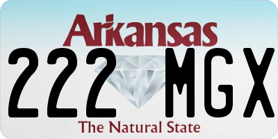 AR license plate 222MGX