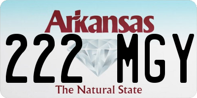 AR license plate 222MGY
