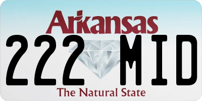 AR license plate 222MID