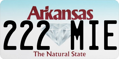 AR license plate 222MIE