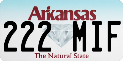 AR license plate 222MIF