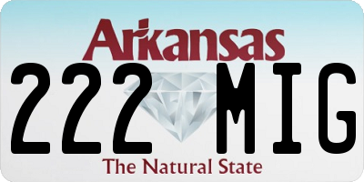 AR license plate 222MIG