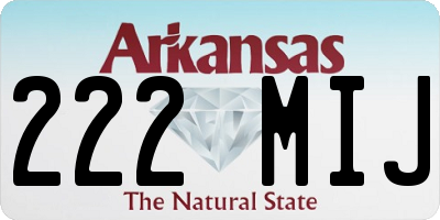 AR license plate 222MIJ