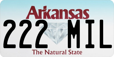 AR license plate 222MIL