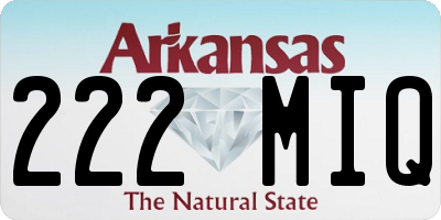 AR license plate 222MIQ