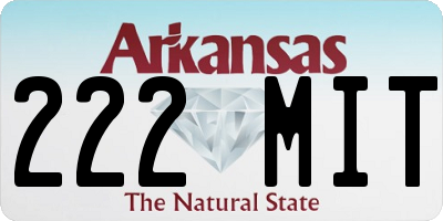 AR license plate 222MIT
