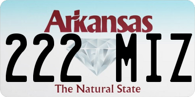AR license plate 222MIZ