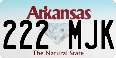 AR license plate 222MJK