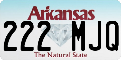 AR license plate 222MJQ