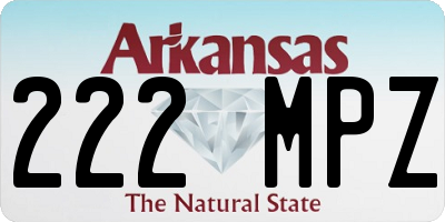 AR license plate 222MPZ
