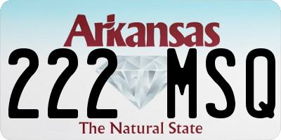 AR license plate 222MSQ