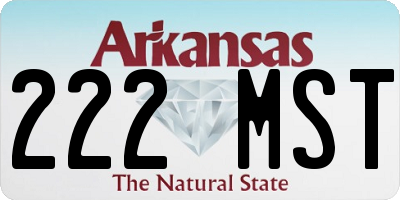 AR license plate 222MST
