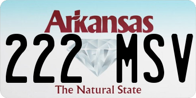 AR license plate 222MSV
