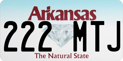 AR license plate 222MTJ