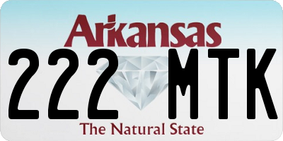 AR license plate 222MTK