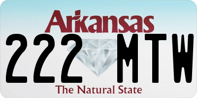 AR license plate 222MTW