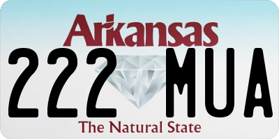AR license plate 222MUA
