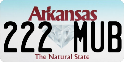 AR license plate 222MUB