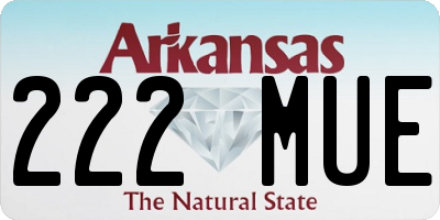 AR license plate 222MUE