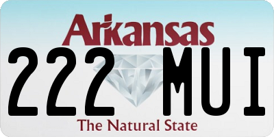 AR license plate 222MUI
