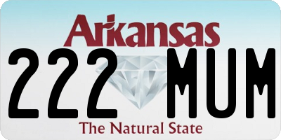 AR license plate 222MUM