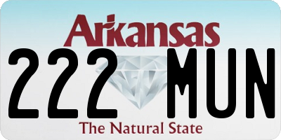 AR license plate 222MUN