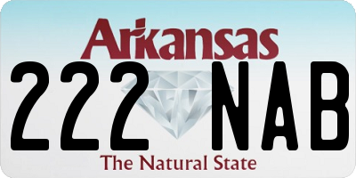 AR license plate 222NAB