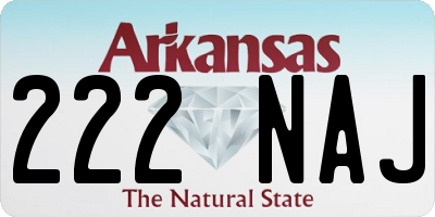 AR license plate 222NAJ