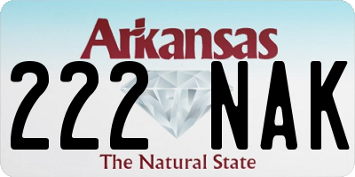 AR license plate 222NAK