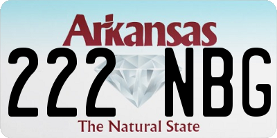 AR license plate 222NBG