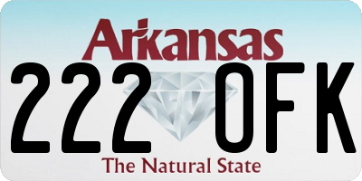 AR license plate 222OFK