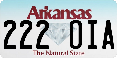 AR license plate 222OIA