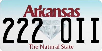 AR license plate 222OII
