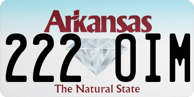 AR license plate 222OIM