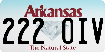 AR license plate 222OIV