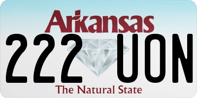 AR license plate 222UON