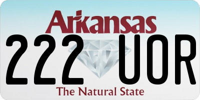 AR license plate 222UOR