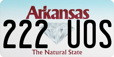 AR license plate 222UOS