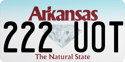 AR license plate 222UOT