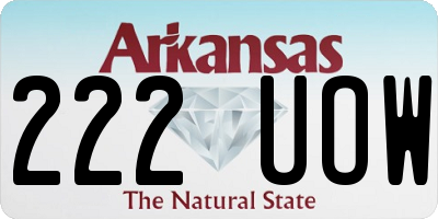 AR license plate 222UOW