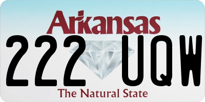 AR license plate 222UQW