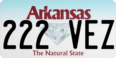 AR license plate 222VEZ