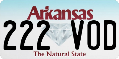 AR license plate 222VOD