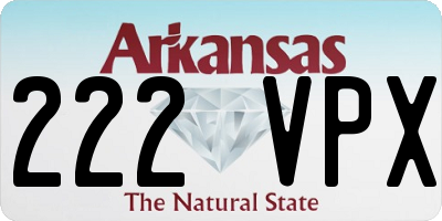 AR license plate 222VPX