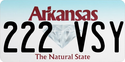 AR license plate 222VSY